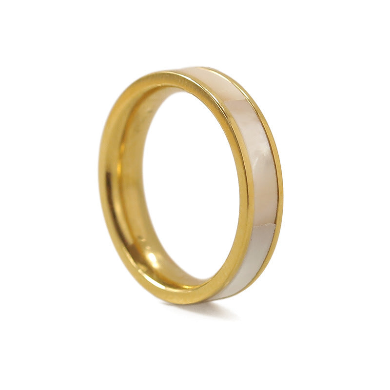 Minimalist Natural Mother of Pearl Ring