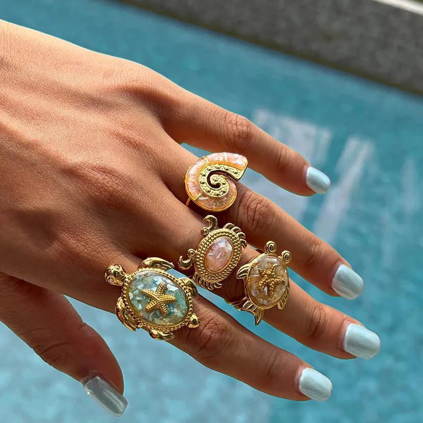Ocean Dream Open Ring – Waterproof Stainless Steel