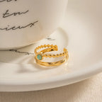 Double-Layer Open Ring | Waterproof 18K Gold
