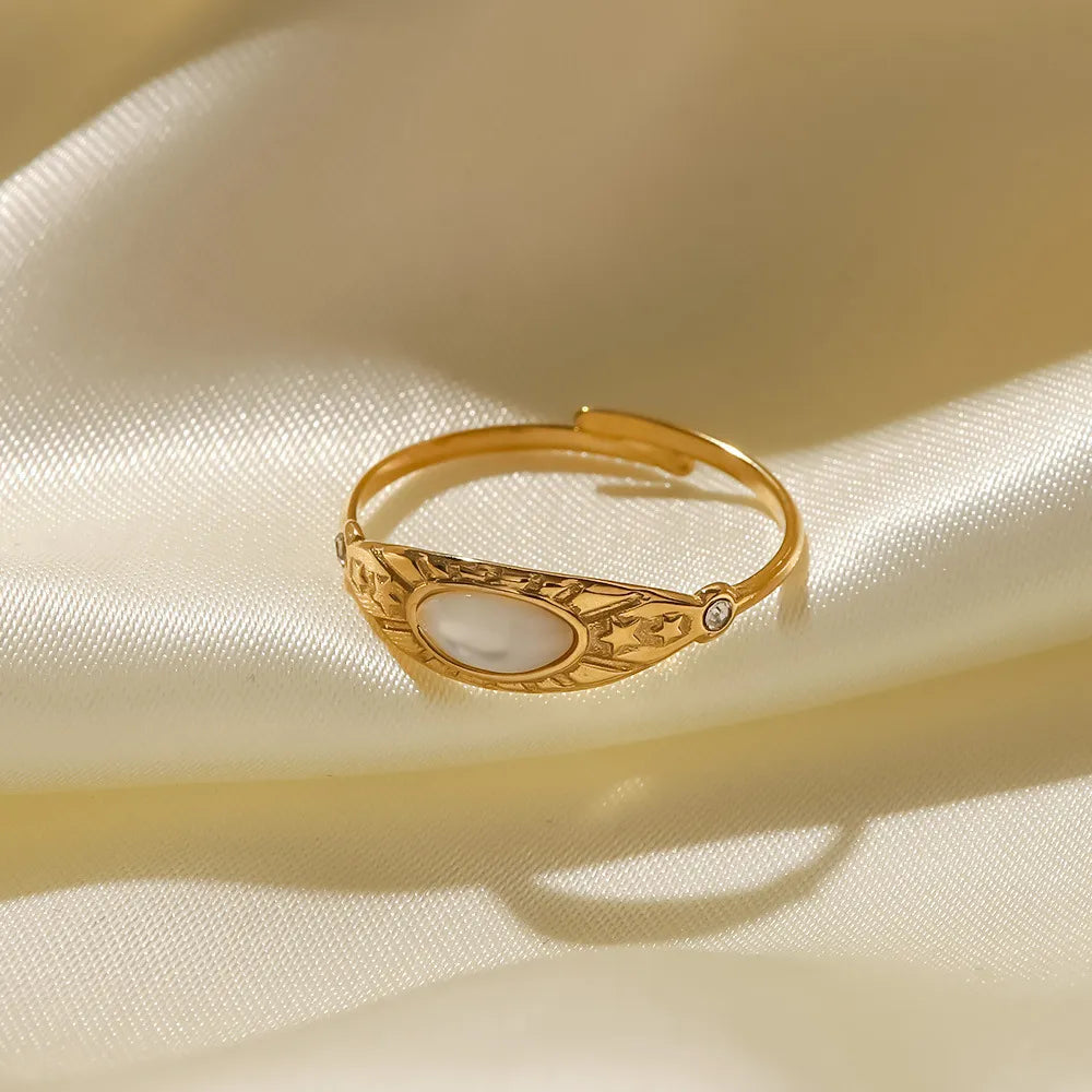 Vintage Adjustable Open Ring | Waterproof 18K Gold