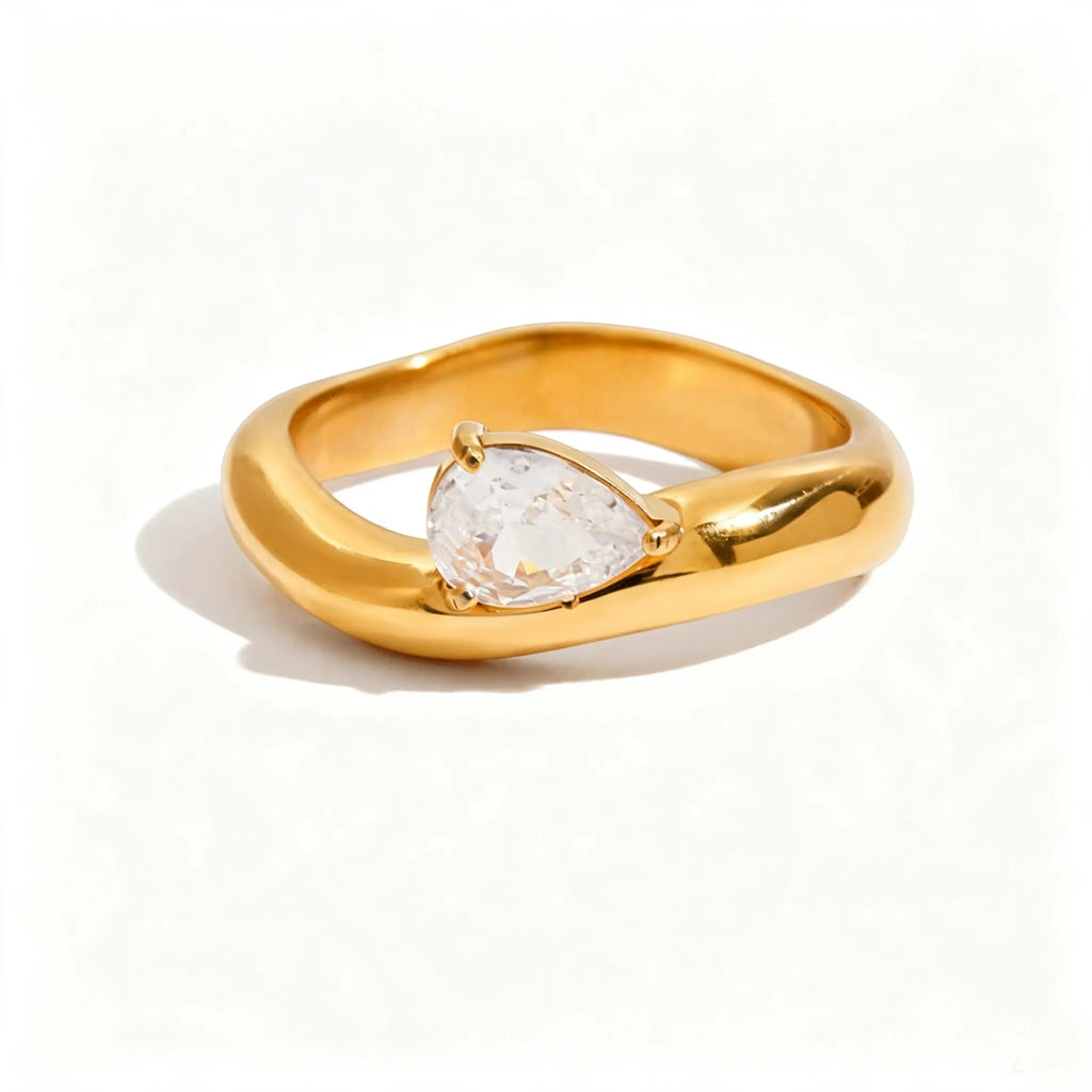 Waterproof Pave Zirconia Statement Layering Ring