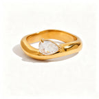 Waterproof Pave Zirconia Statement Layering Ring