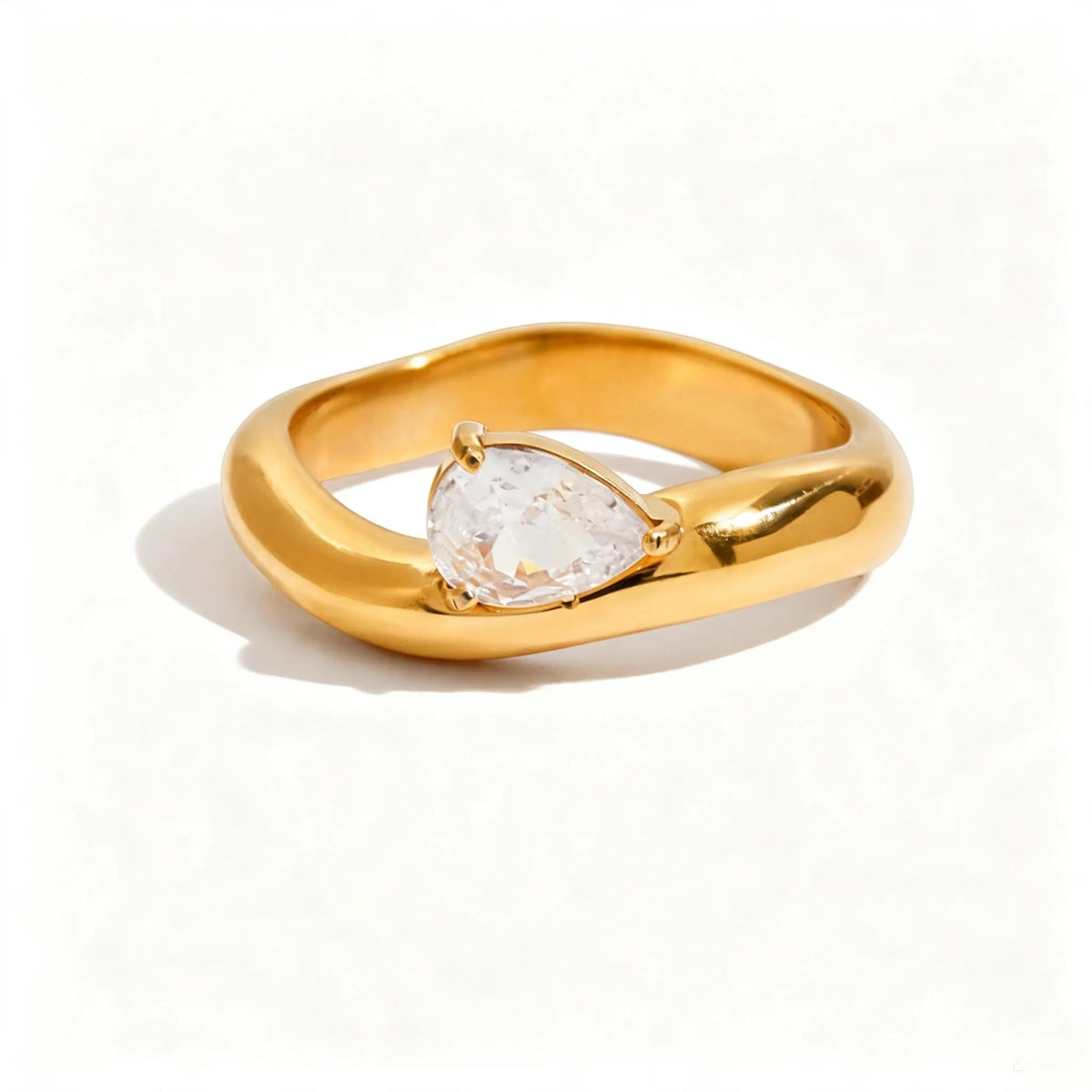 Waterproof Pave Zirconia Statement Layering Ring