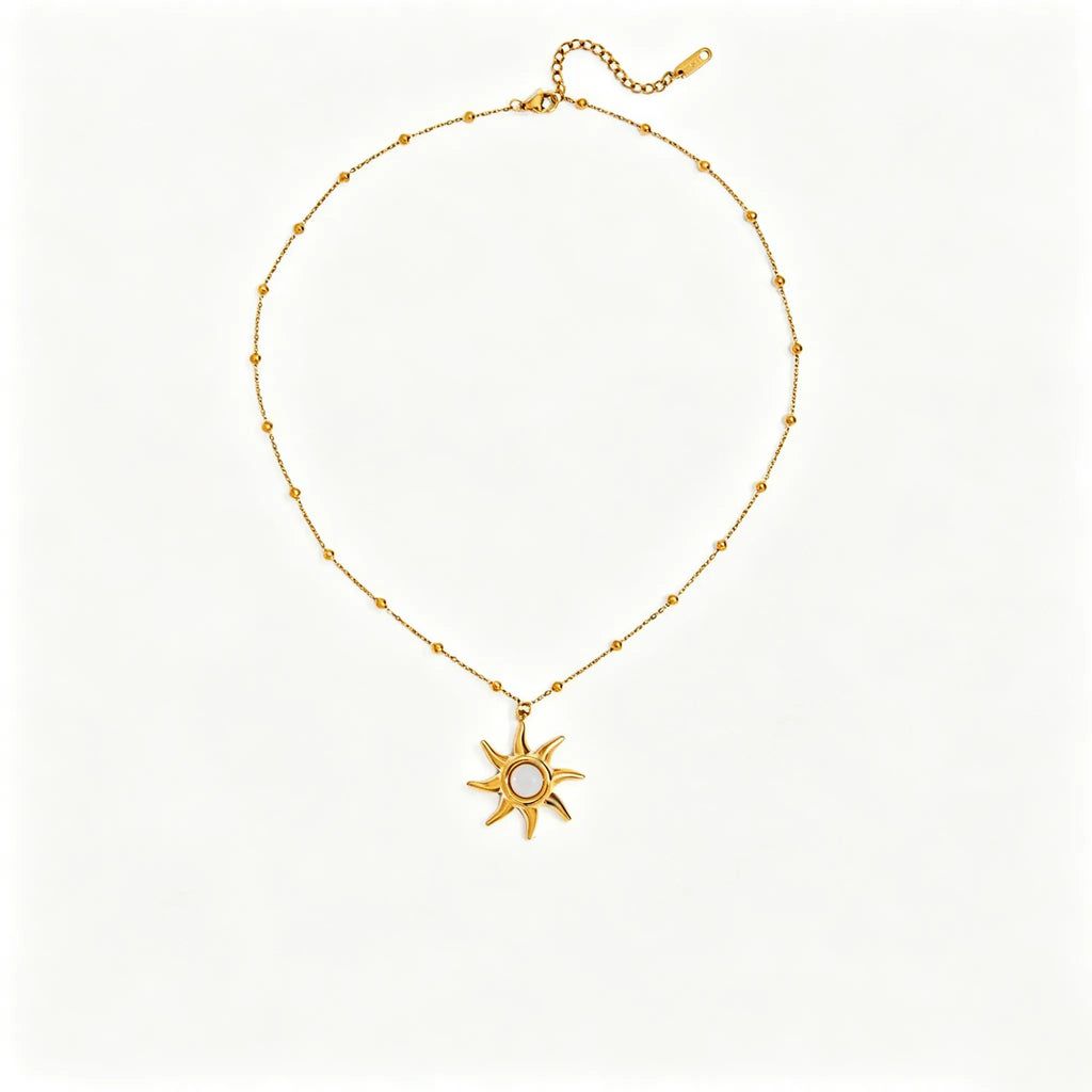 Waterproof Sun Necklace & Earring Set