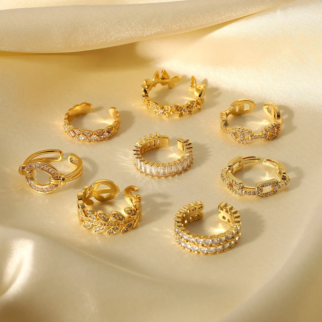 Waterproof Pave CZ Eternity Ring | Gold Oval-Cut Adjustable Band