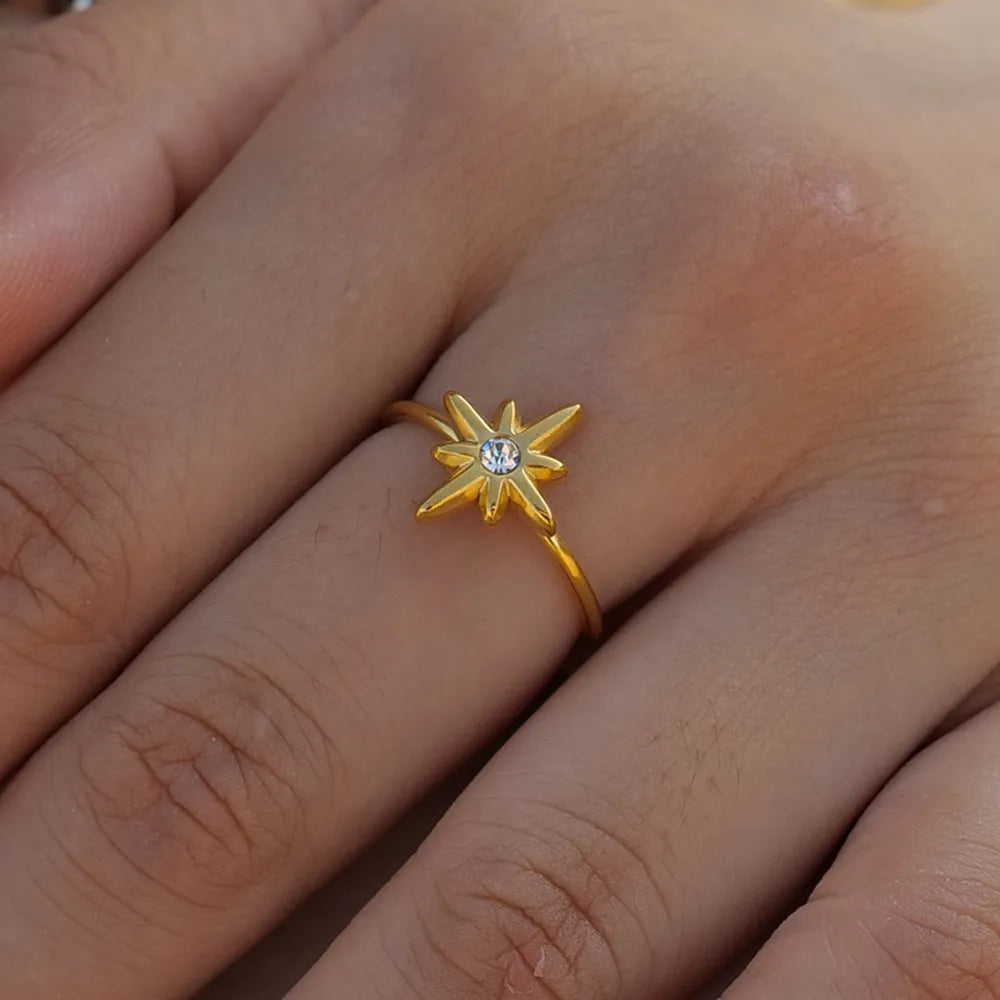 Minimalist Star Open Ring – Waterproof Stainless Steel