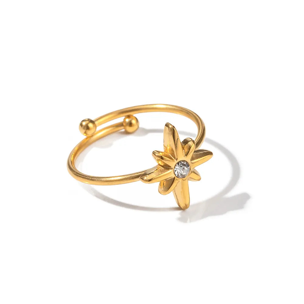 Minimalist Star Open Ring – Waterproof Stainless Steel