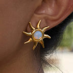 Waterproof Sun Necklace & Earring Set