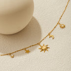 Waterproof Sun Necklace & Earring Set