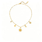 Waterproof Sun Necklace & Earring Set