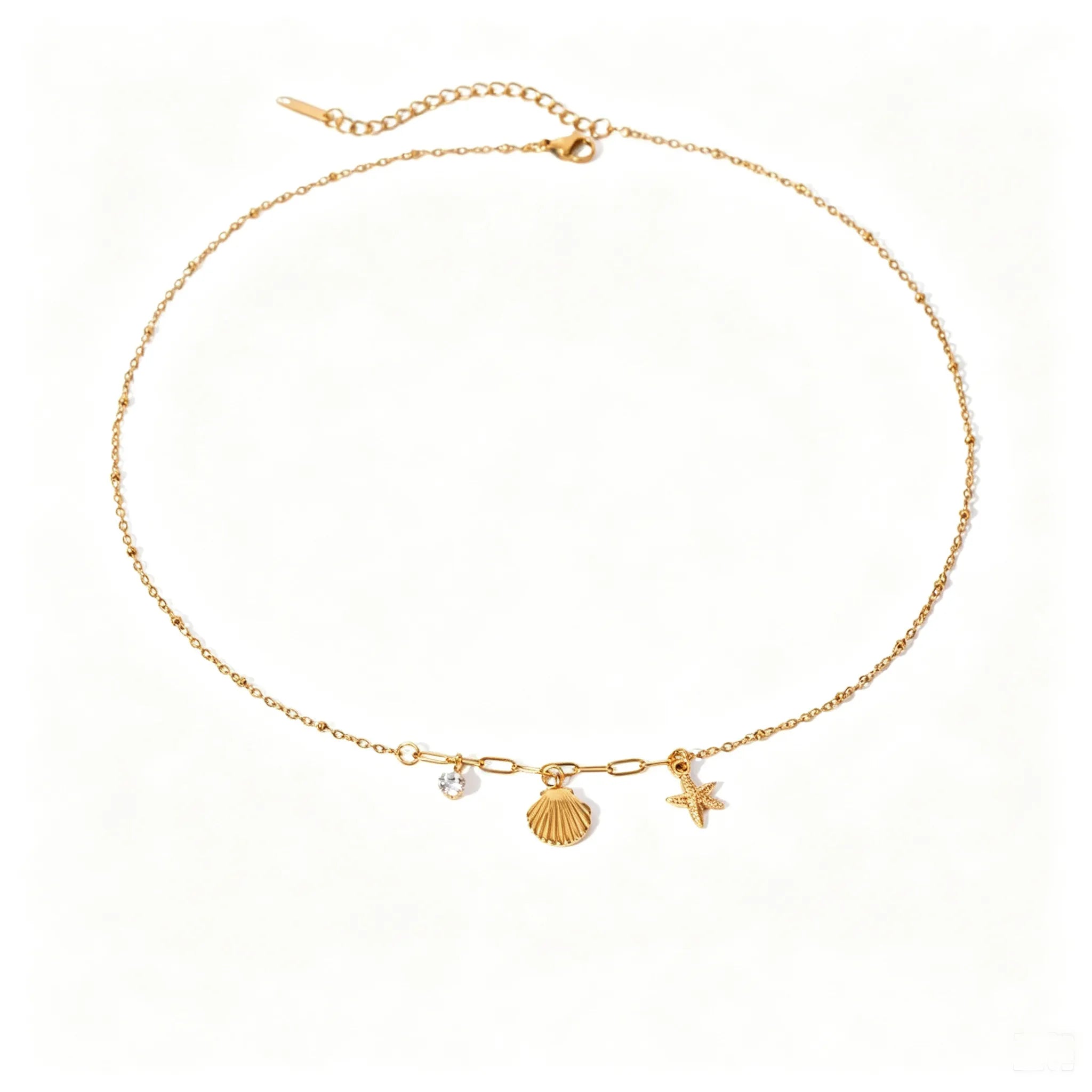 Ocean Charm Satellite Necklace – Waterproof Stainless Steel