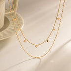 Minimalist Double-Layer Necklace | Waterproof 18K Gold