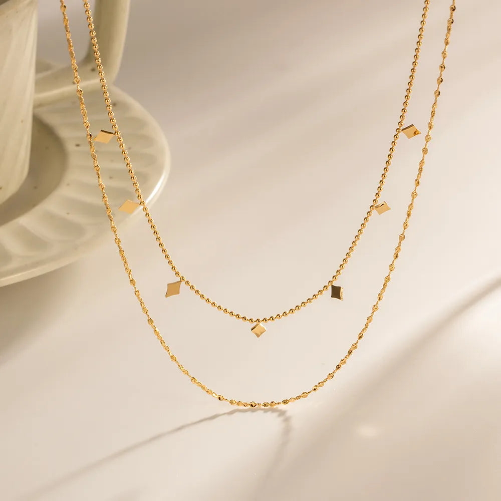 Minimalist Double-Layer Necklace – Waterproof Stainless Steel