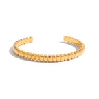 Ribbed Texture Open Cuff Bangle | Waterproof 18K Gold Plated
