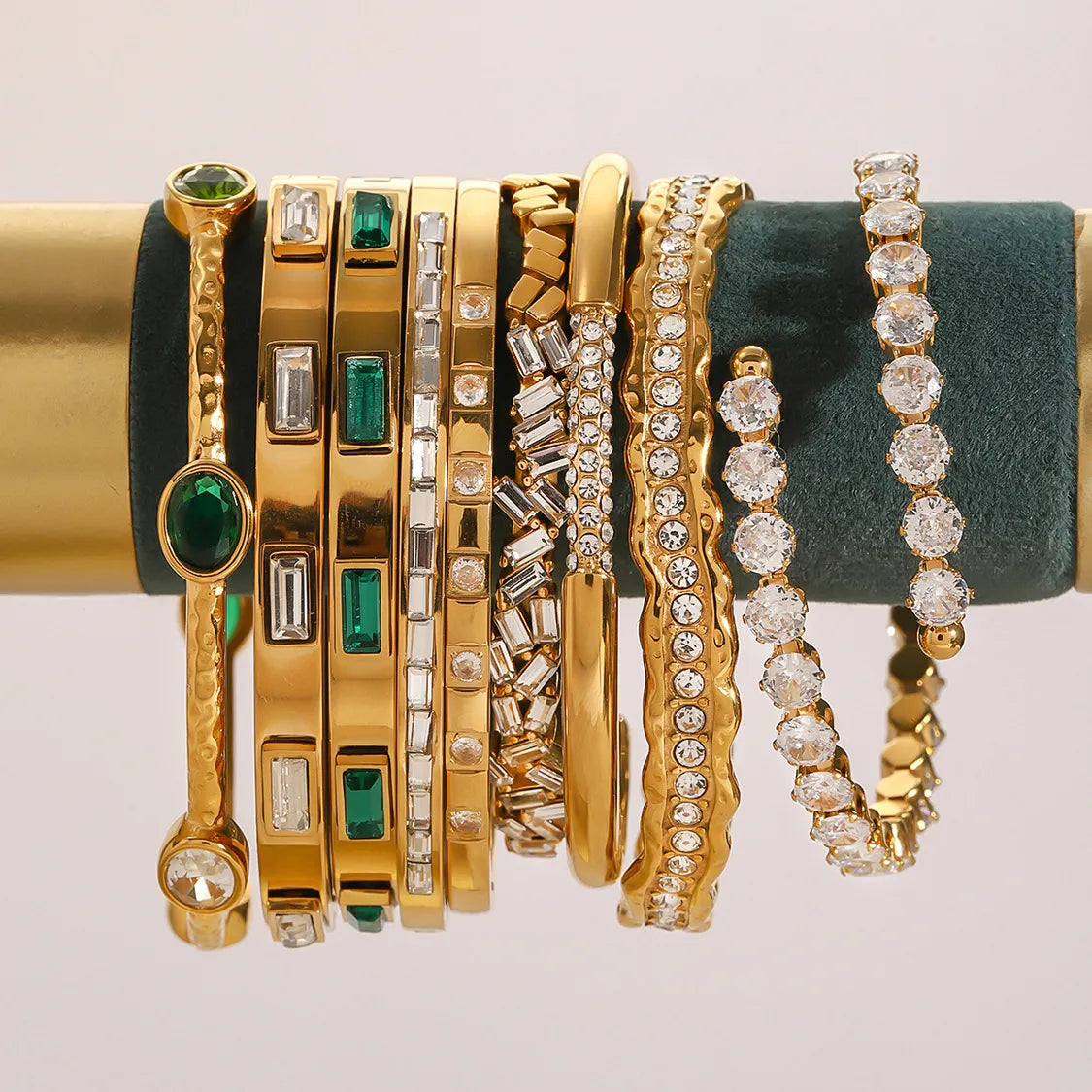 Waterproof Pave CZ Cuff Adjustable Bracelet