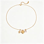 MOM Heart Charm Necklace | Waterproof 18K Gold
