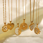 Celestial Medallion Necklace | Waterproof 18K Gold