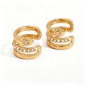 Waterproof Pavé Zircon Ear Stud & Ear Cuff