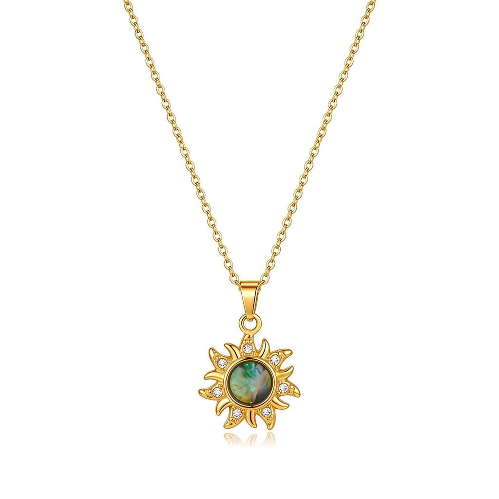 Waterproof Shell Celestial Pendant Necklace