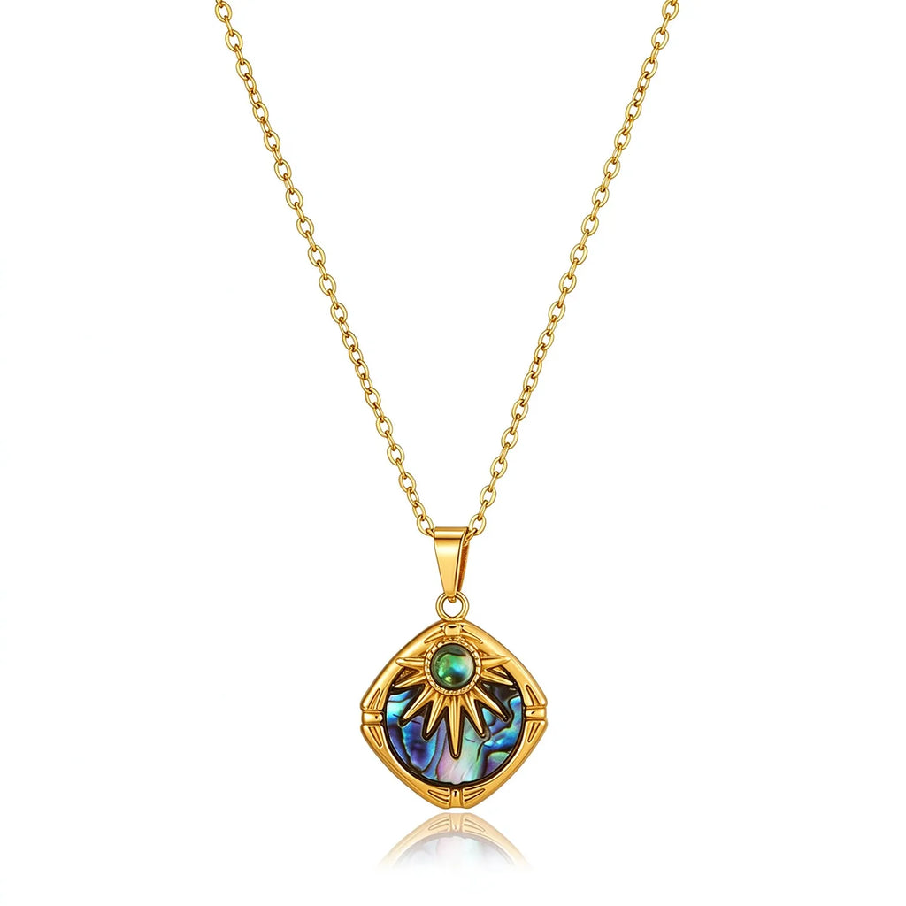 Waterproof Shell Celestial Pendant Necklace
