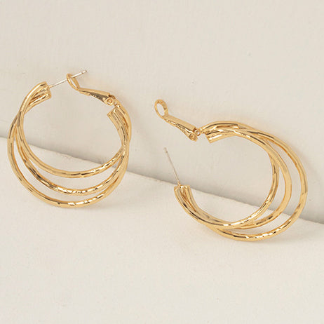 Elegant Multi-Layer Gold Hoop Earrings