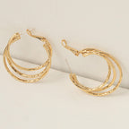 Elegant Multi-Layer Gold Hoop Earrings