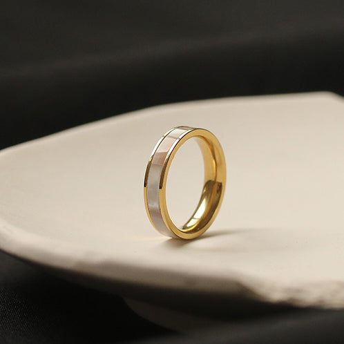 Minimalist Natural Mother of Pearl Ring
