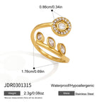 Waterproof Adjustable Celestial & Leaf Wrap Rings