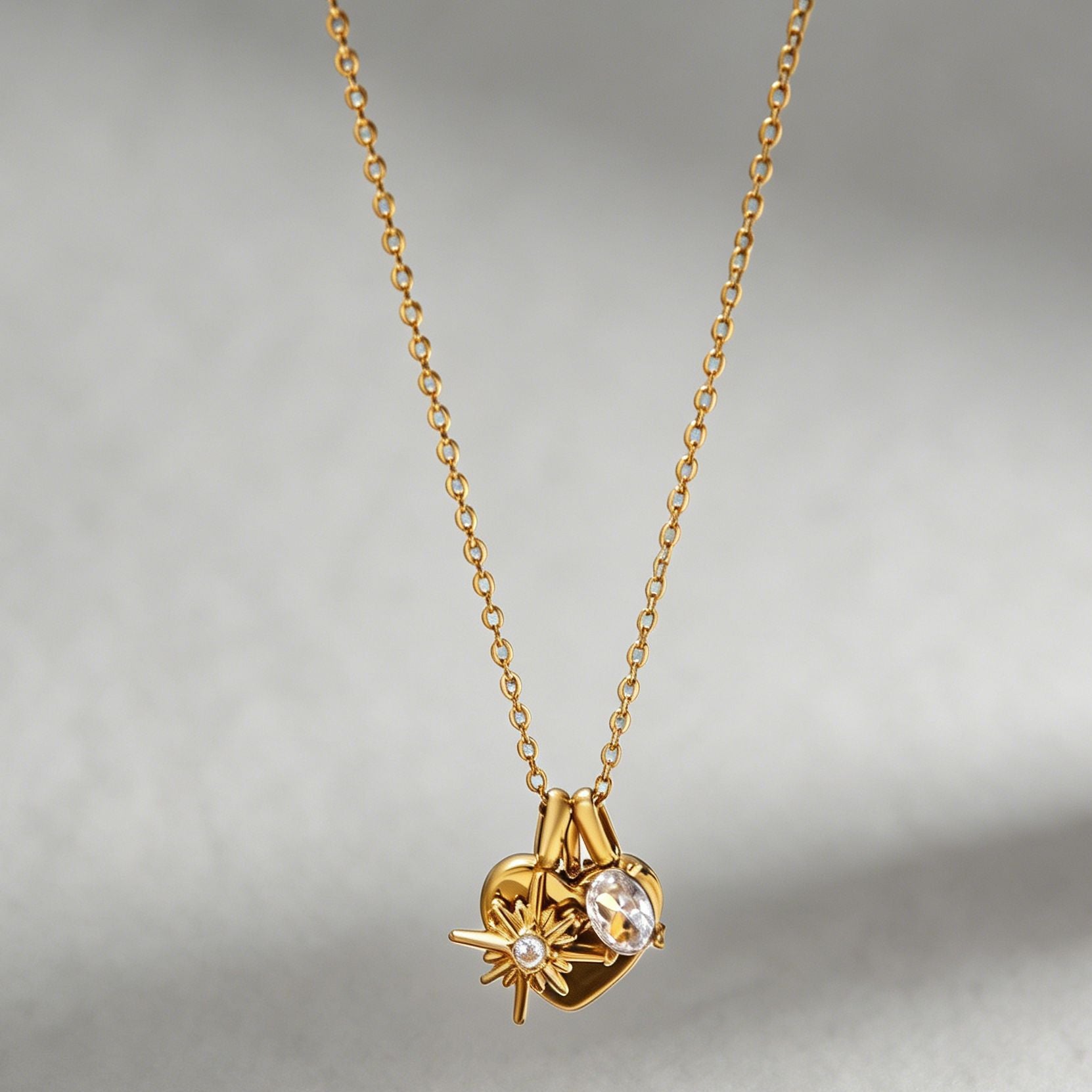 Waterproof "MOM" Heart Charm Necklace