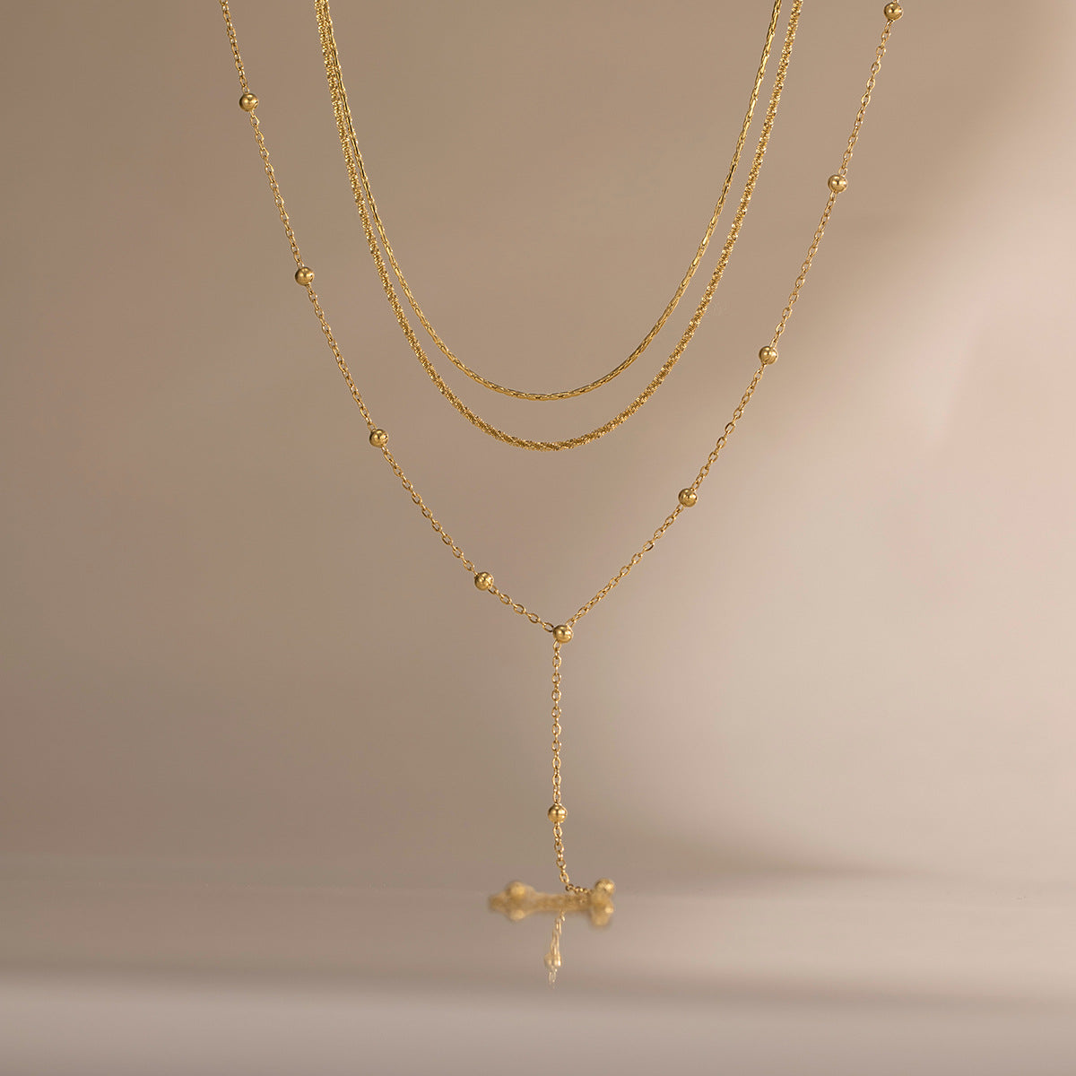 Waterproof Triple Layer Layered Necklace