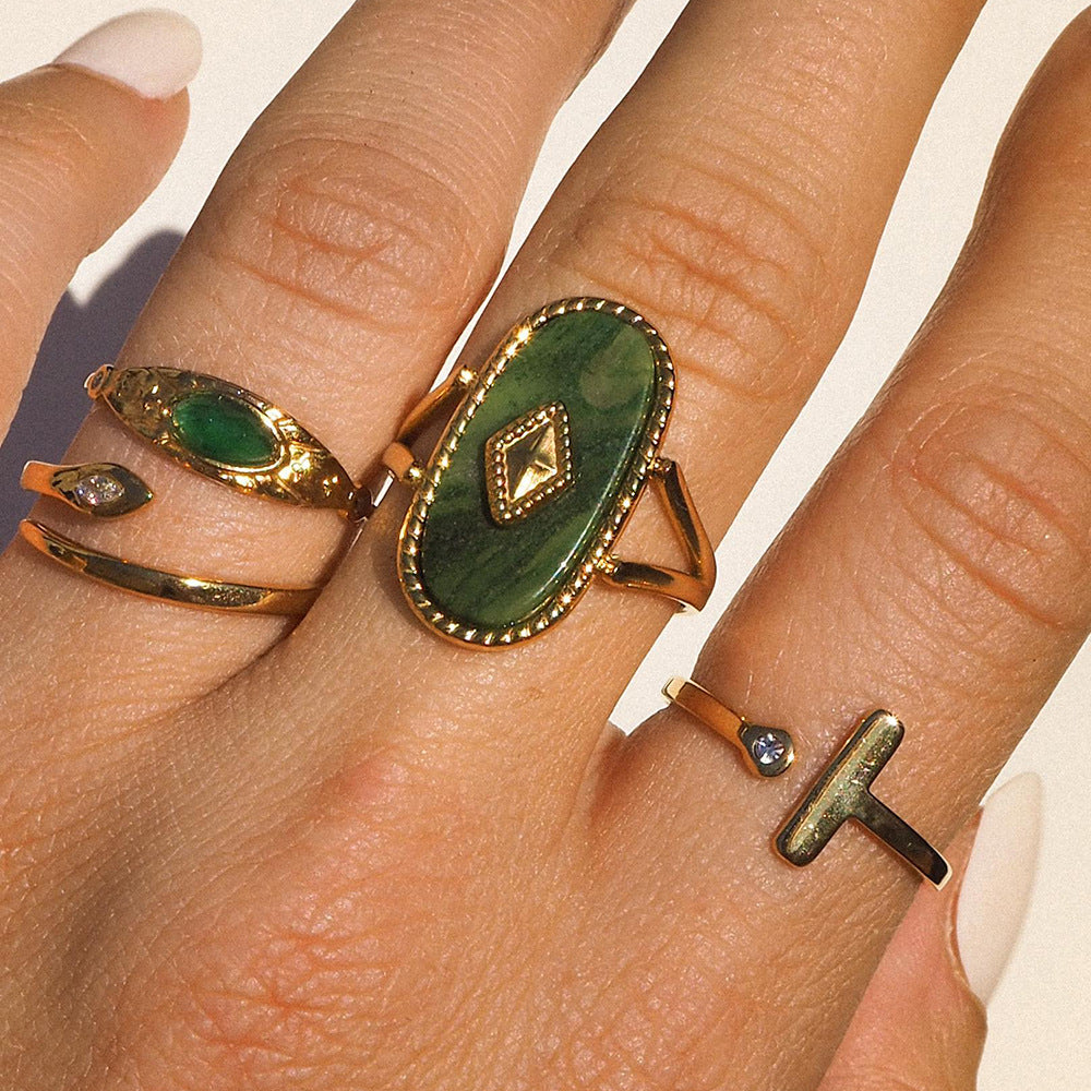 Waterproof Vintage Statement Adjustable Ring