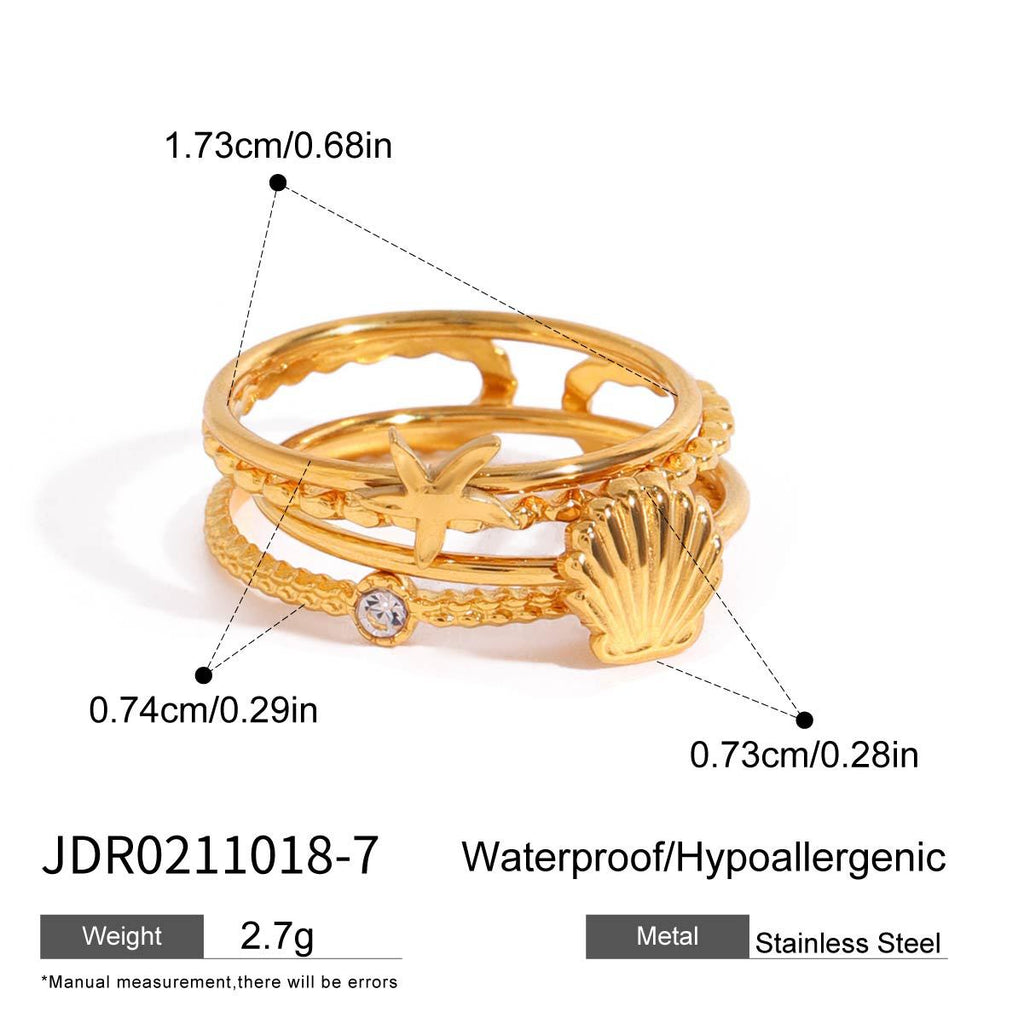 Waterproof Starfish Ring Collection