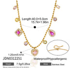 Rainbow Charm Layered Necklace | Waterproof & Tarnish-Free