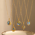 Waterproof Shell Celestial Pendant Necklace