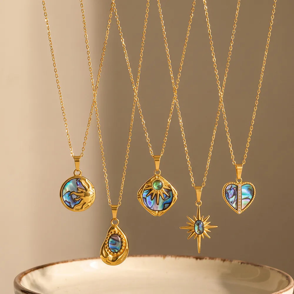 Waterproof Shell Celestial Pendant Necklace