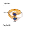 Waterproof 18K Gold Lapis Lazuli & Evil Eye Statement Ring Collection