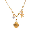 Waterproof Ocean Charm Satellite Necklace