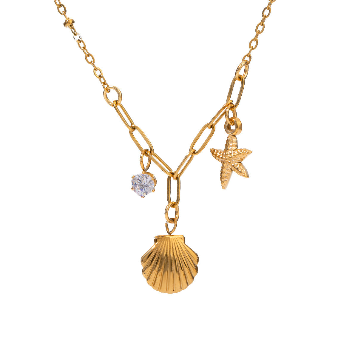 Waterproof Ocean Charm Satellite Necklace