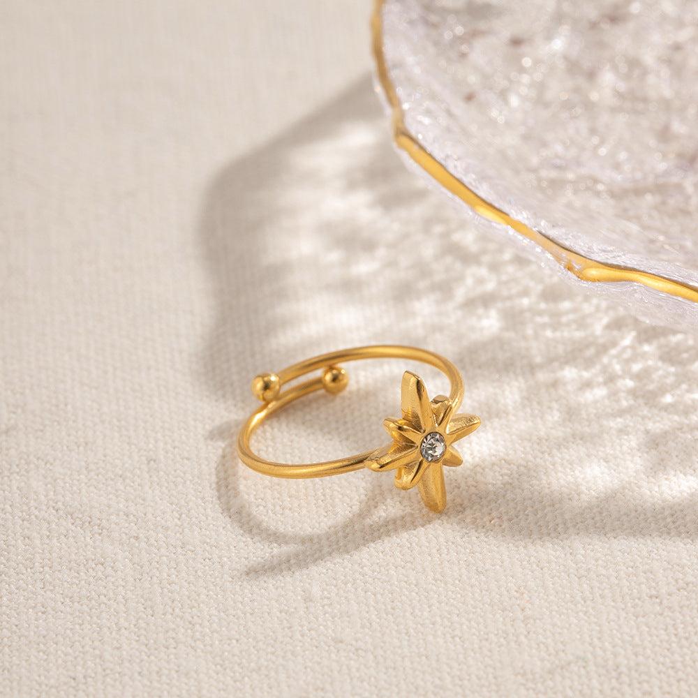 Waterproof Minimalist Star Open Ring