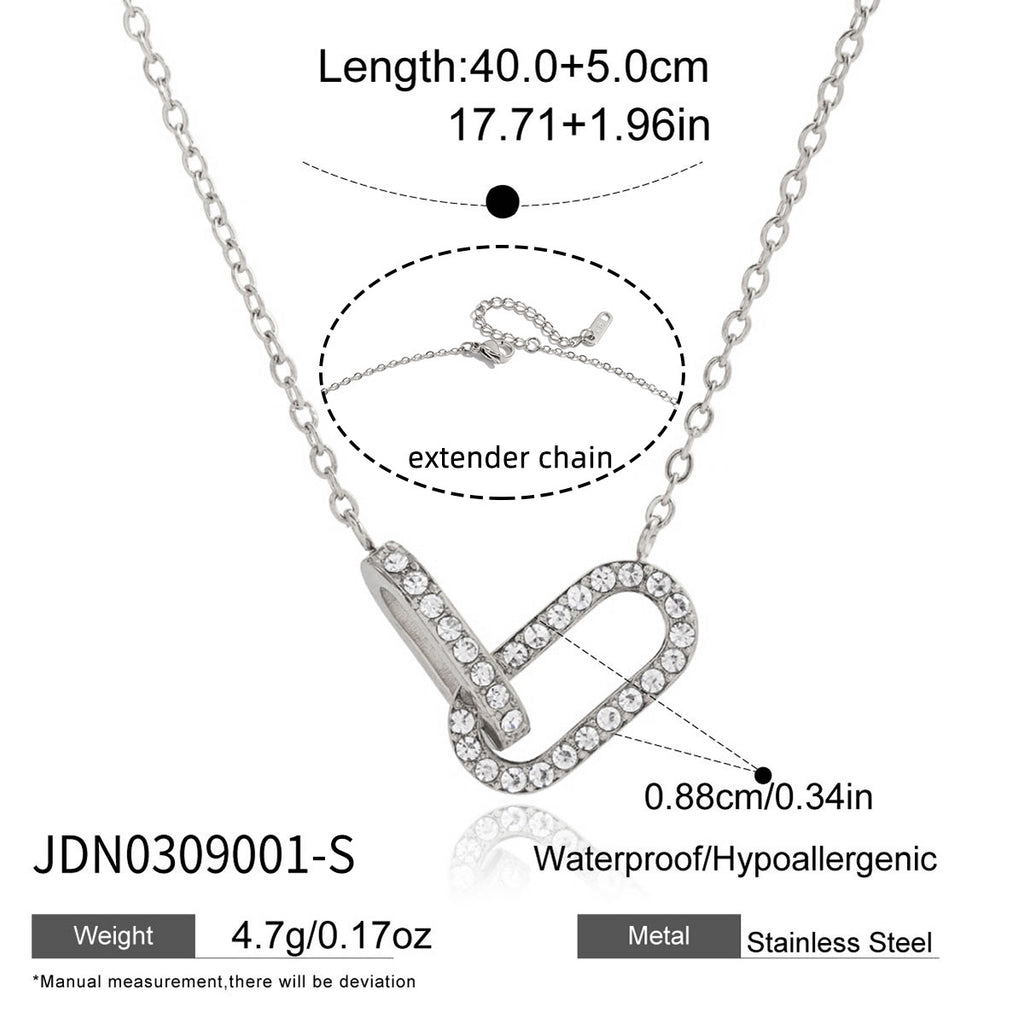 Waterproof 18K Gold Vintage Double Ring Necklace