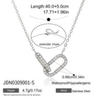 Waterproof 18K Gold Vintage Double Ring Necklace