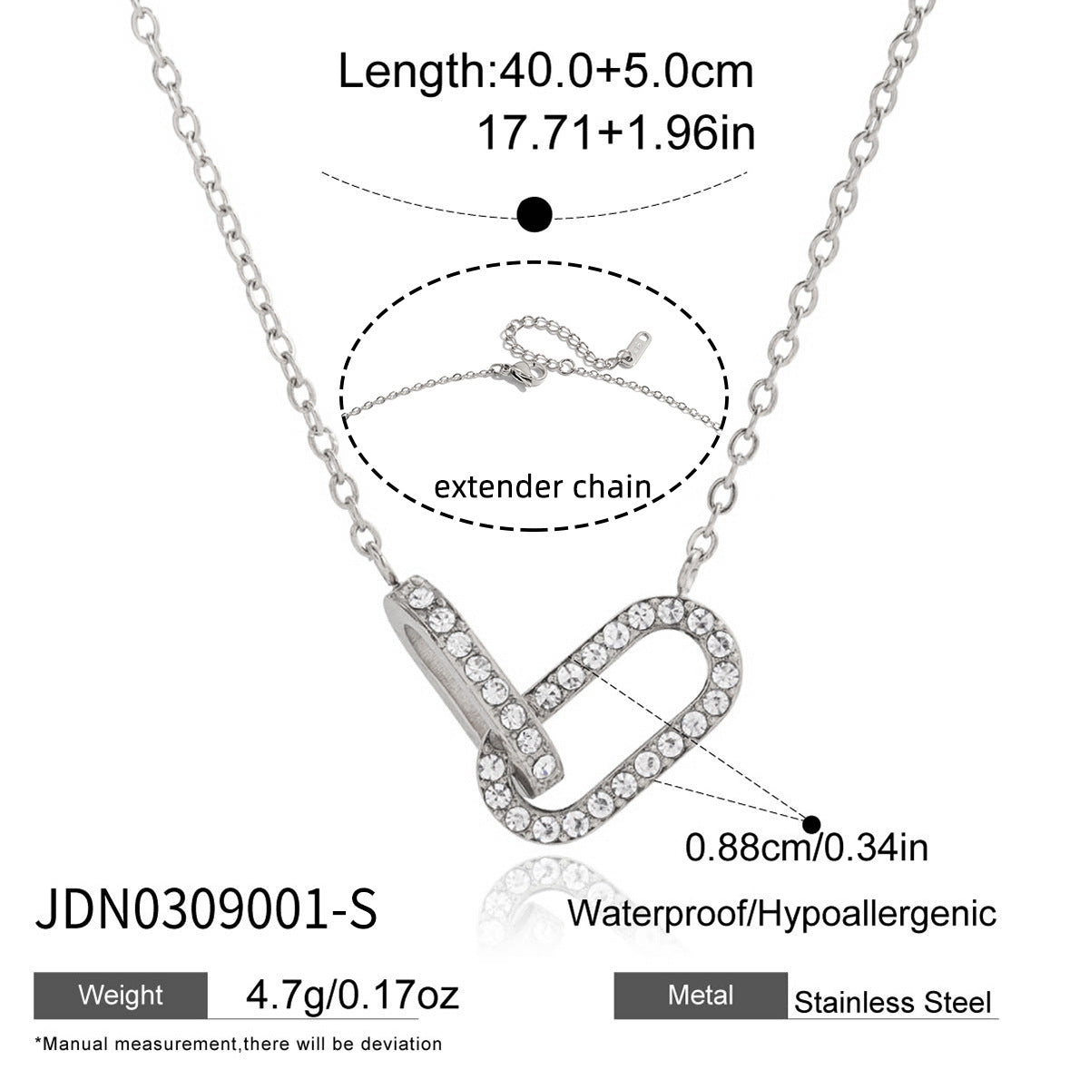Waterproof 18K Gold Vintage Double Ring Necklace