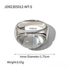 Waterproof 18K Gold Colorful Resin Accent Statement Band Ring