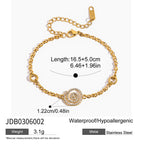 Waterproof 18K Gold Geometric Medallion Zirconia Pendant Necklace