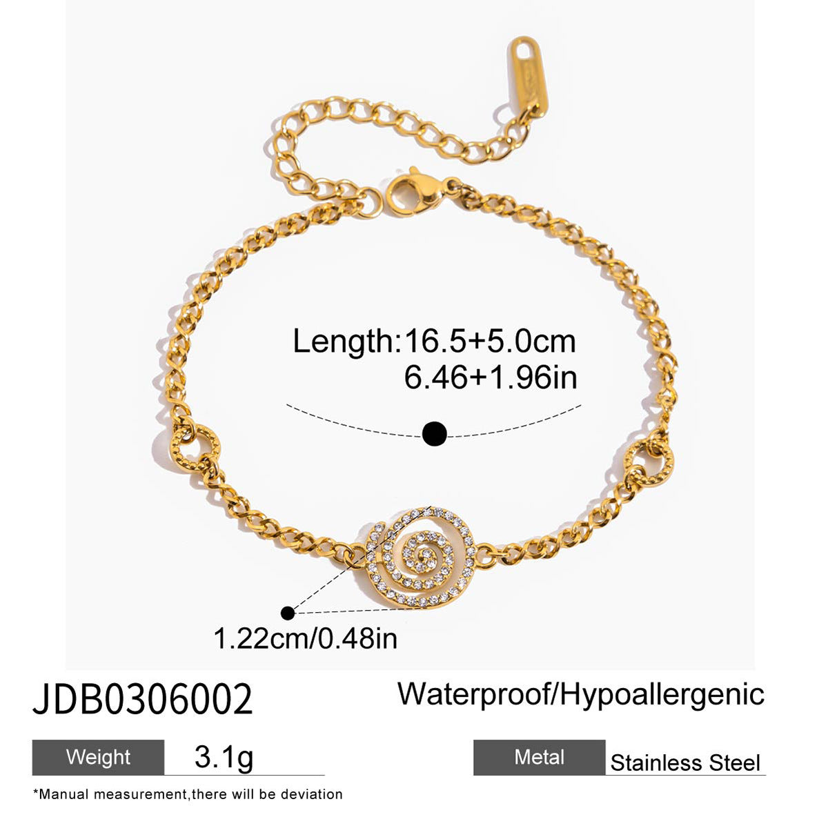 Waterproof 18K Gold Geometric Medallion Zirconia Pendant Necklace