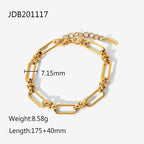 Waterproof 18K Gold Plated Ribbed Texture Open Cuff Bangle Bracelet