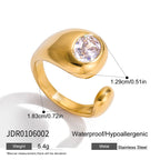 Waterproof 18K Gold Baguette Cut Zirconia Eternity Band Open Ring