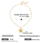 Waterproof 18K Gold-Plated Sun Necklace and Earring Set