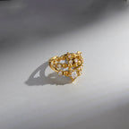 Waterproof 18K Gold Baguette Cut Zirconia Eternity Band Open Ring
