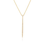 Waterproof CZ Pave Y-Shaped Lariat Necklace